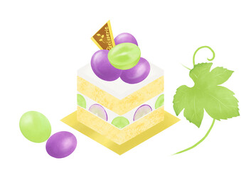 瑞々しいブドウのケーキ
