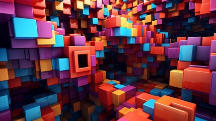 3d colorful abstract geometric