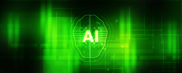 2d illustration Artificial Intelligence (AI) concept
