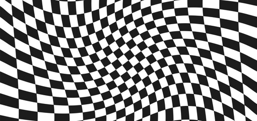 Banner stranded seamless chessboard, checkered black white background – stock vector