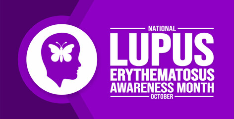 October is National Lupus Erythematosus Awareness Month background template. Holiday concept. background, banner, placard, card, and poster design template with text inscription and standard color.