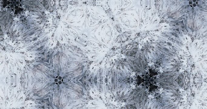 Geometric kaleidoscope. Video material in gray