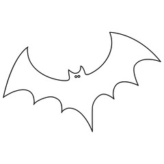 Continuous one line  bat drawing vector art illustration