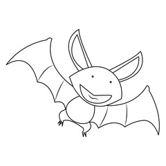 Continuous one line  bat drawing vector art illustration