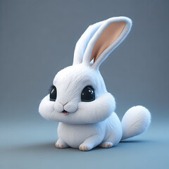 Obraz na płótnie Canvas cute white rabbit isolated on gradient background
