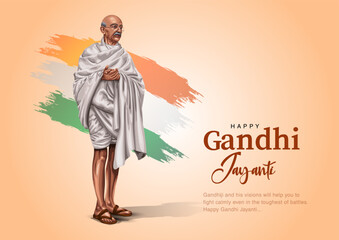 happy gandhi jayanti vector illustration