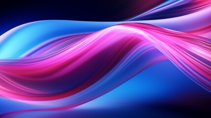 Abstract pink, blue, and neon-colored 3D style with wavy line shining in UV spectrum