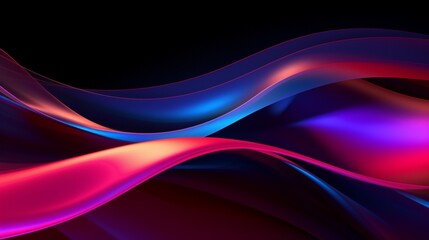 Fototapeta premium Abstract pink, blue, and neon-colored 3D style with wavy line shining in UV spectrum