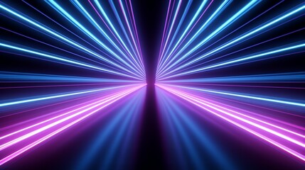 Abstract neon background with flashing ascending lines in a 3D style amazing wallpaper