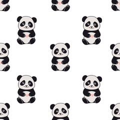 Fototapeta premium panda seamless pattern