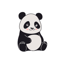 Cute panda bear, illustration 