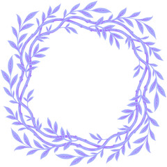 Fototapeta na wymiar Branch with foliage frame. Wreath illustration.