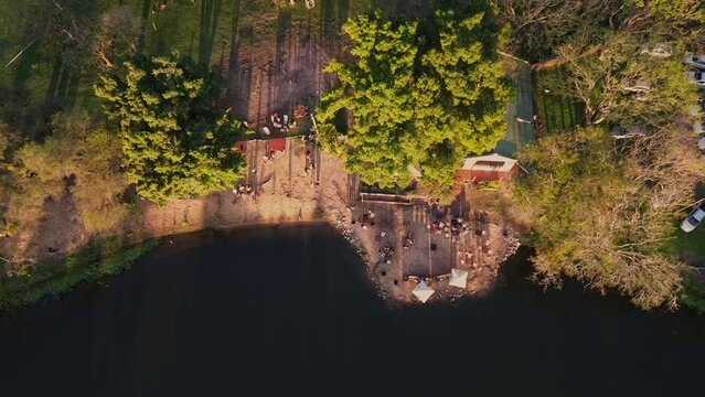 Camping, green, sunset, Waveboard training