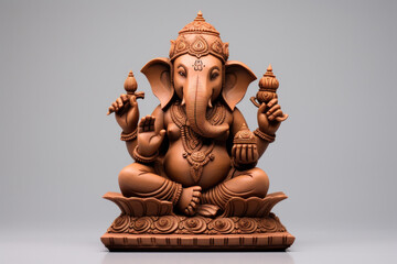 Terracotta Ganesh idol or Lord Ganpati idol for Ganesh Chaturthi festival in india