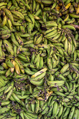 Heap of green bananas on a ferry to Manaus in Brazil, South America 