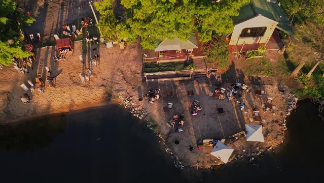 Camping, green, sunset, Waveboard training