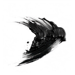 A smear of black mascara isolated on a white background.
