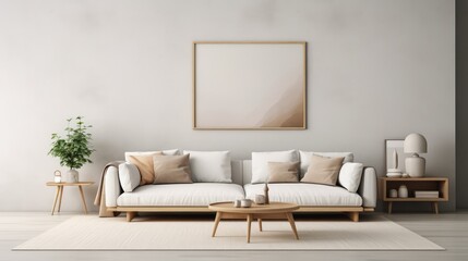 Interior design of showcase living room, Generative AI