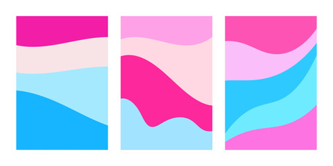 Fototapeta premium Pink Blue Gradient Abstract Vector Backgrounds Set