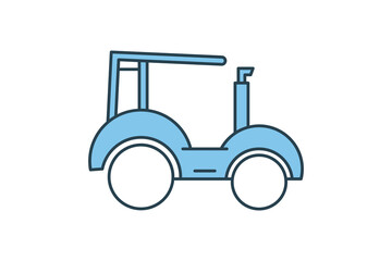 Tractor Icon. Icon related to Farming And Farm. Suitable for web site design, app, user interfaces. Flat line icon style. Simple vector design editable