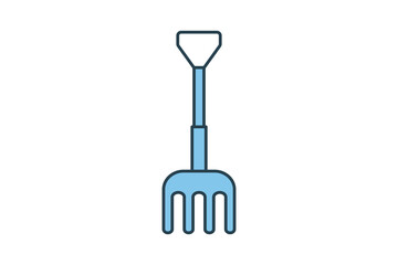 Pitchfork Icon. Icon related to Farming And Farm. Suitable for web site design, app, user interfaces. Flat line icon style. Simple vector design editable