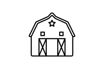 Barn Icon. Icon related to Farming And Farm. Suitable for web site design, app, user interfaces. Line icon style. Simple vector design editable