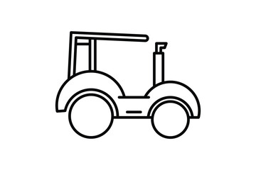 Tractor Icon. Icon related to Farming And Farm. Suitable for web site design, app, user interfaces. Line icon style. Simple vector design editable