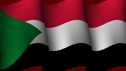 sudan waving flag background design vector illustration