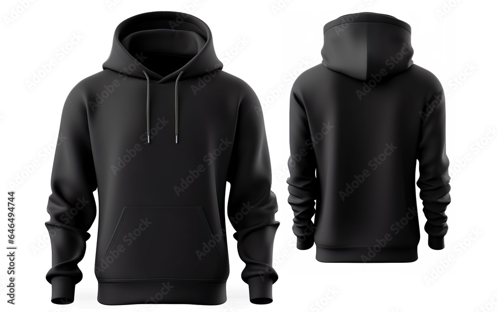 Canvas Prints Blank black hoodie template. Hoodie sweatshirt. AI, Generative AI