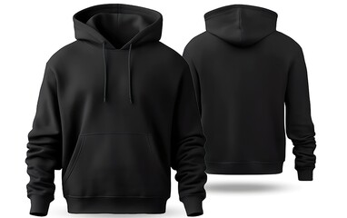 Blank black hoodie template. Hoodie sweatshirt. AI, Generative AI - obrazy, fototapety, plakaty