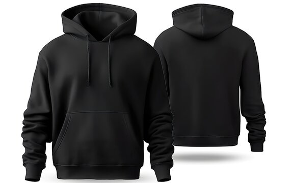Blank black hoodie template. Hoodie sweatshirt. AI, Generative AI