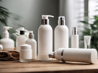 SPA Cosmetics Mockup. Nourishing body lotion in attractive packaging for skin care and hygiene.