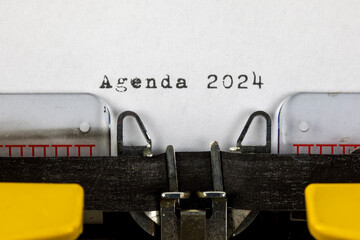 Agenda 2024 written on an old typewriter	
