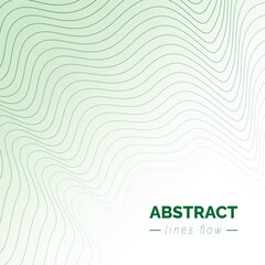 Abstract flow green wavy lines background, modern moving lines design, futuristic technology concept, vector illustration