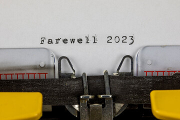Farewell 2023 written on an old typewriter	
