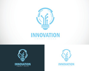 innovation logo creative bulb tech logo creative smart idea connect design concept