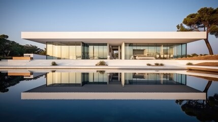 Fototapeta premium Modern luxury summer villa with swimming pool.