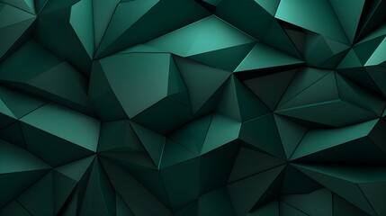 Abstract 3D Background of triangular Shapes in dark green Colors. Modern Wallpaper of geometric Patterns

