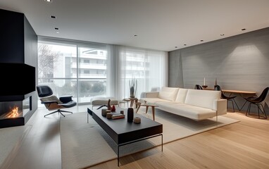 Interior of a modern renovated apartment. AI, Generative AI