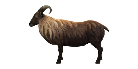 Himalayan Mountain Goat isolated on a Transparent Background 