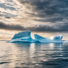 Iceberg in the open ocean, abstract natural backgrounds