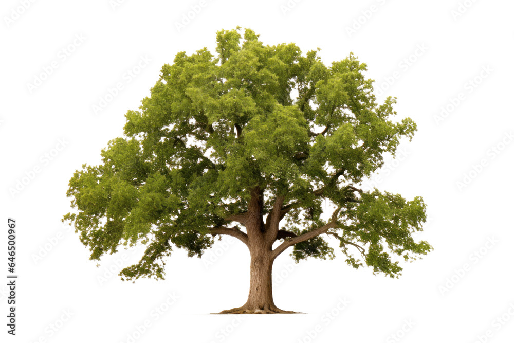 Canvas Prints green oak tree, png file of isolated cutout object on transparent background.