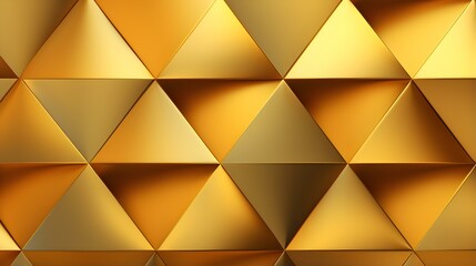 Abstract 3D Background of triangular Shapes in golden Colors. Modern Wallpaper of geometric Patterns
