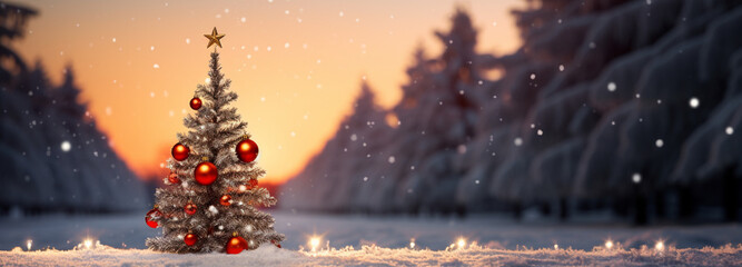 Winter scenery, Merry Christmas background, copy space, greeting card
