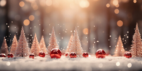 Fototapeta na wymiar Winter scenery, Merry Christmas background, copy space, greeting card