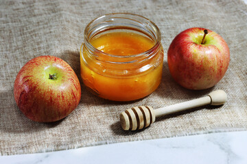 Still Life - Honey and Apples - for the Jewish New Year. Honey and Apples are the main symbols of Rosh Hashanah
