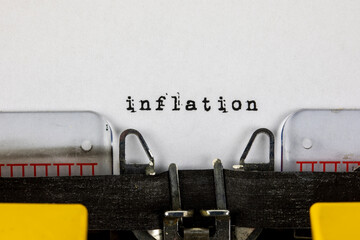 inflation - written on an old typewriter	