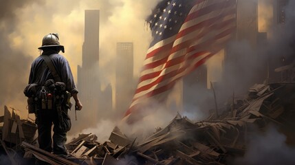 9/11 Patriot Day, September 11, 2001. Never Forget - obrazy, fototapety, plakaty