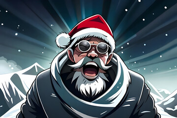 Sreaming Santa in the mountains - 646502999