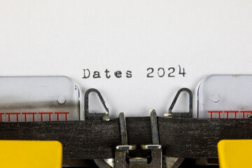 Dates 2024 written on an old typewriter	
